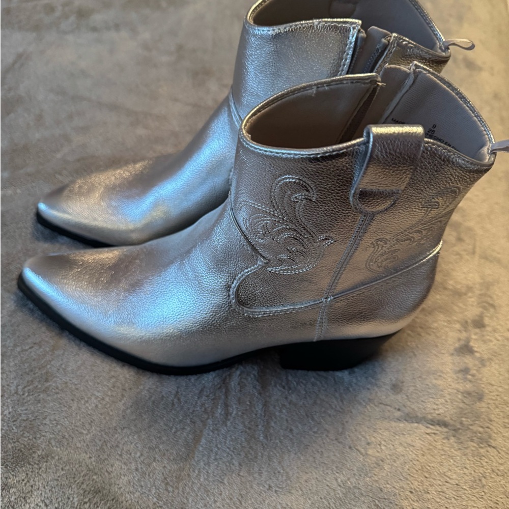 Silver Ankle Boots